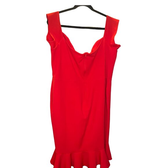 Zack Red Sleeveless Ruffle Hem Dress | NWT | Women’s US 20 - Picture 2 of 5